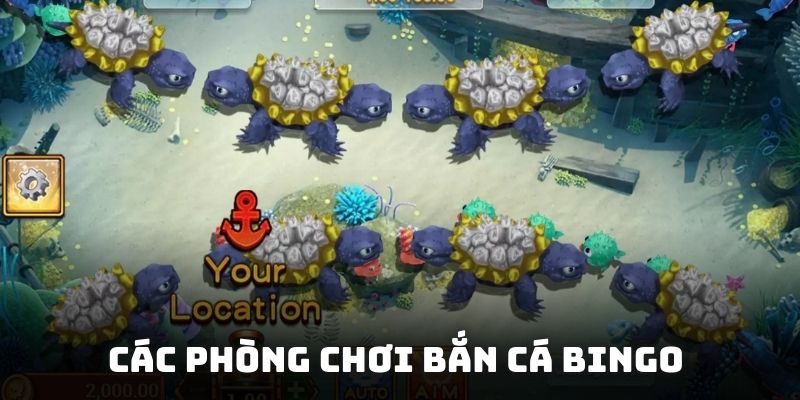 Nhiều loại phòng chơi cho thành viên lựa chọn tại Bắn cá Bingo